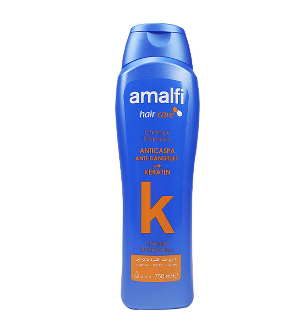 شامپو آمالفی Amalfi آبی، کراتینه و ضد شوره ، حجم 750ML